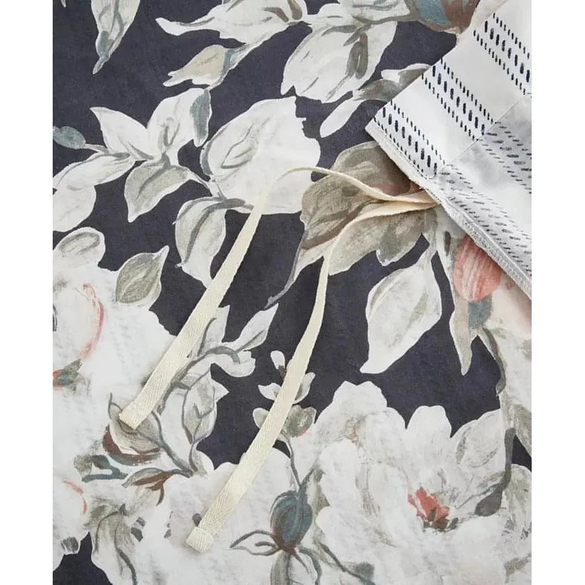 Madison Park Mavis 3 Piece Cotton Printed Reversible Duvet Cover Set (Dark Blue) - Brandat Outlet