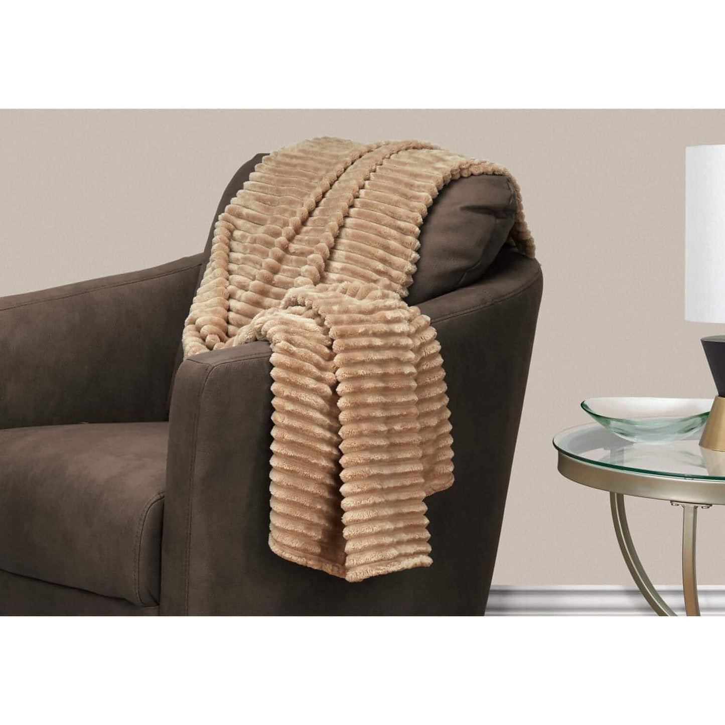 Monarch Specialties I 9602 Throw, 60" x 50", Beige - Brandat Outlet