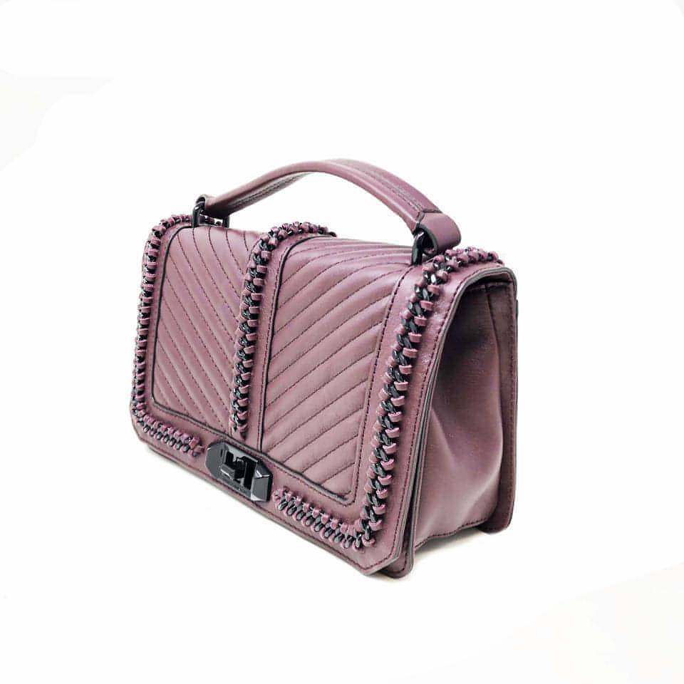 Rebecca Minkoff-Rebecca Minkoff Love Chain Dark Cherry Leather Ladies Crossbody Purse - Brandat Outlet