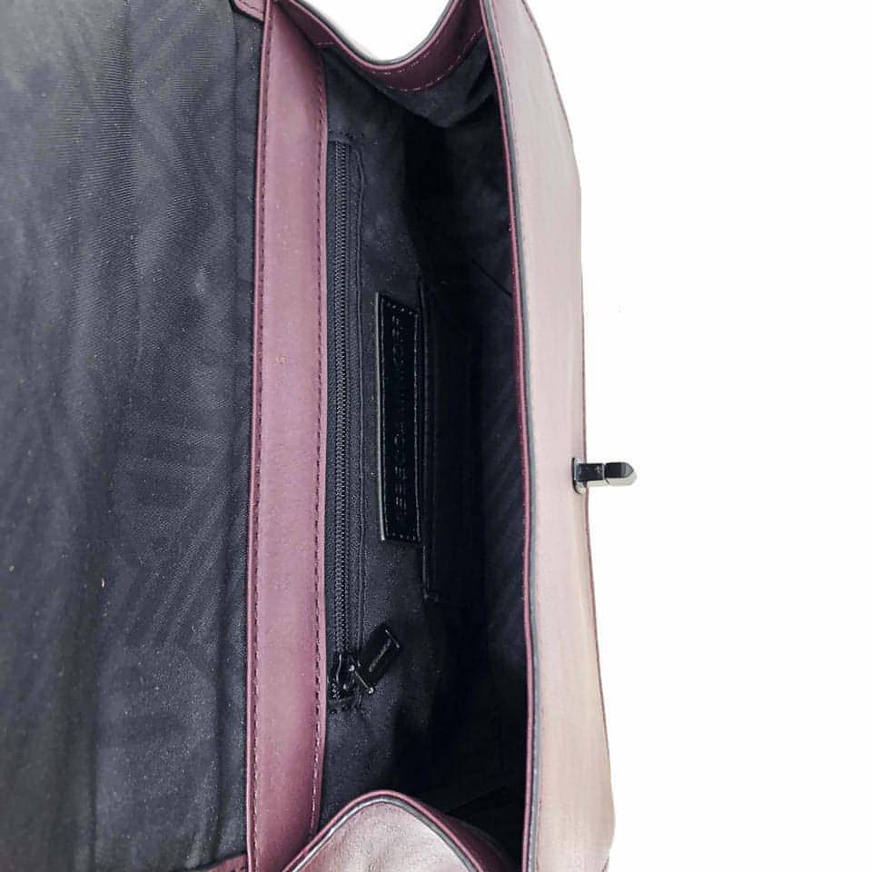 Rebecca Minkoff-Rebecca Minkoff Love Chain Dark Cherry Leather Ladies Crossbody Purse - Brandat Outlet