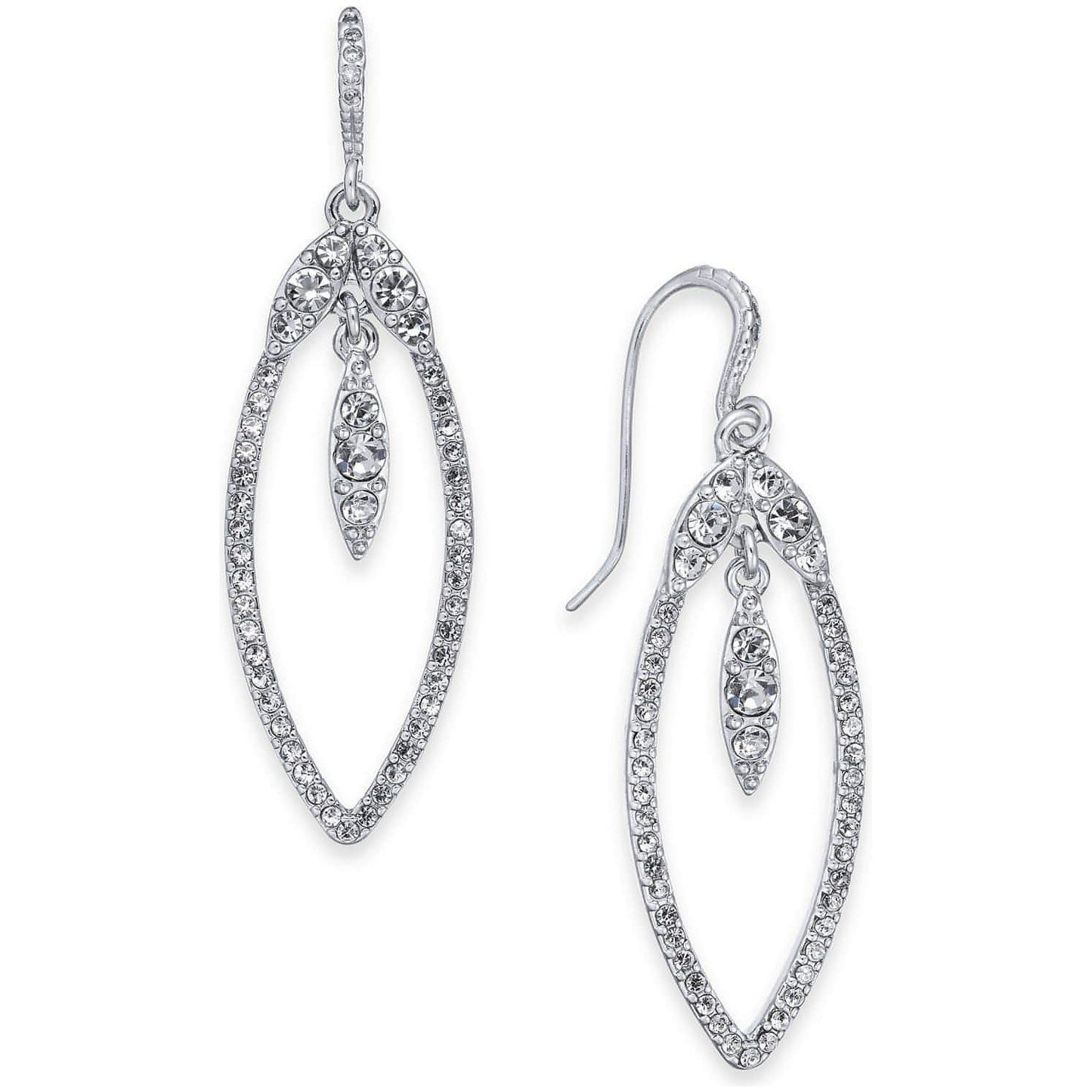 Silver-Tone Crystal Drop Earrings - Brandat Outlet, Women's Handbags Outlet ,Handbags Online Outlet | Brands Outlet | Brandat Outlet | Designer Handbags Online |