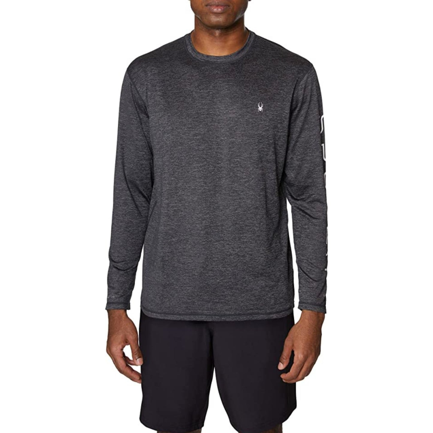 Spyder Swim Men's black Rash Guard Long Sleeve Shirt