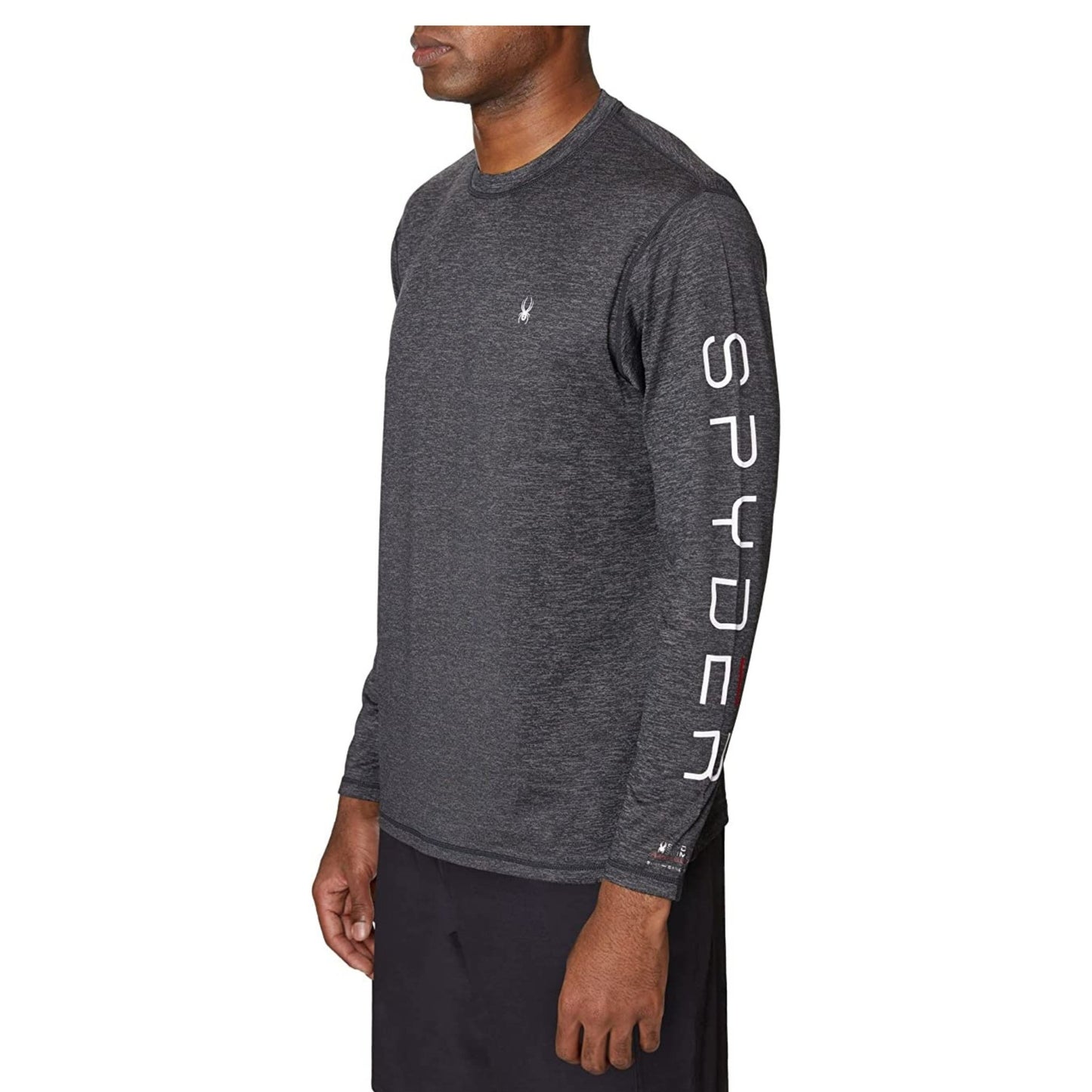 Spyder Swim Men's black Rash Guard Long Sleeve Shirt