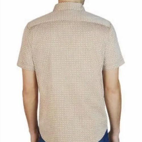 Tahari Shirt Woven Stretch Soft Fit Sateen Weave Brown