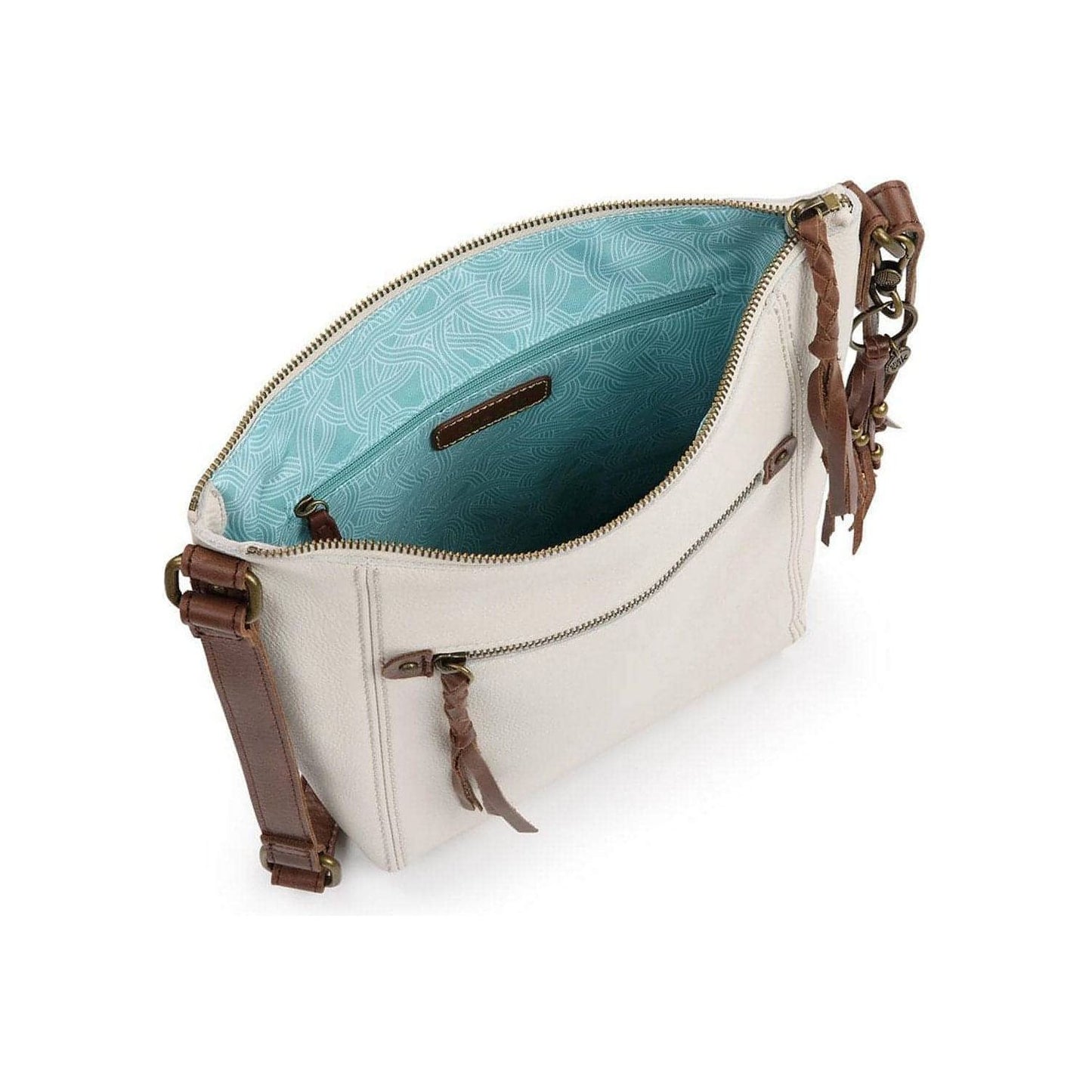 The Sak Ashland Leather Crossbody (Stone/Gold) - Brandat Outlet, Women's Handbags Outlet ,Handbags Online Outlet | Brands Outlet | Brandat Outlet | Designer Handbags Online |