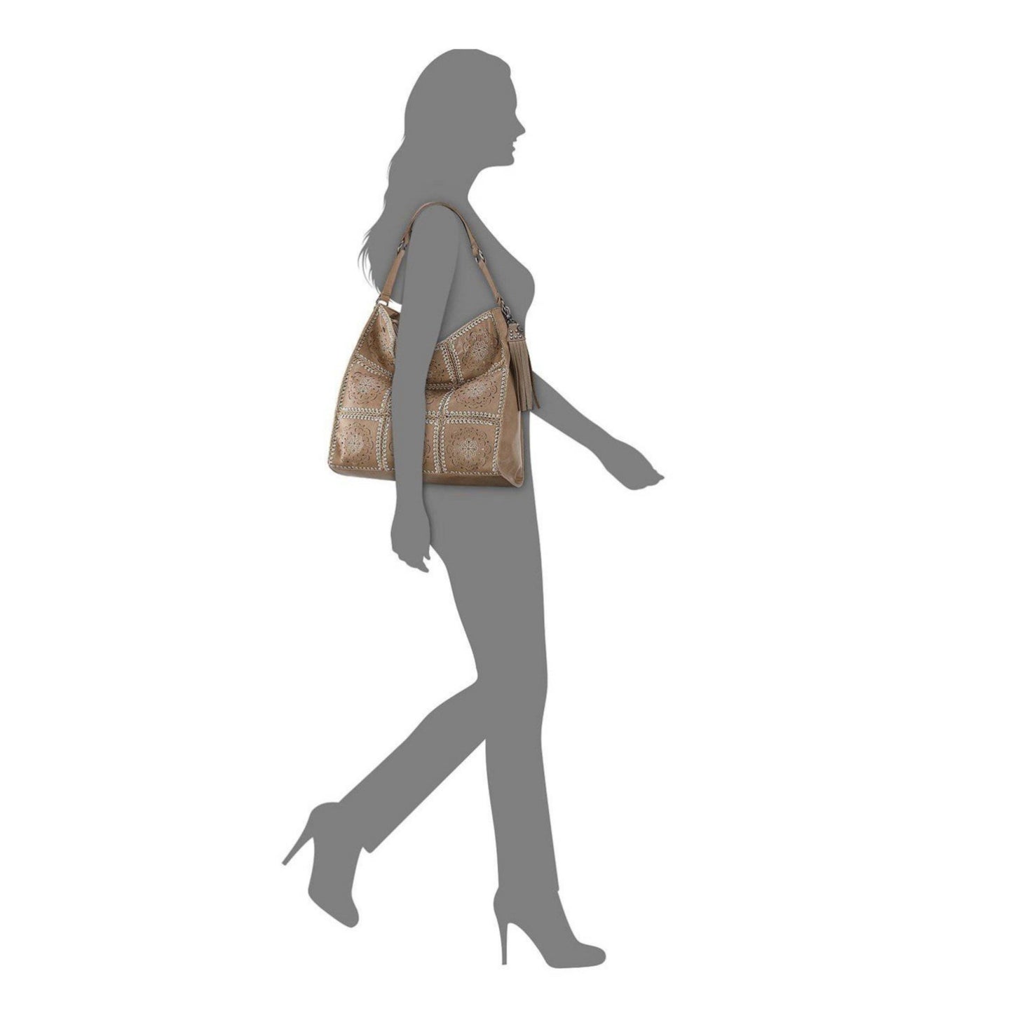 The Sak Women's Silverlake Leather Hobo (Barley Crochet Mandala/Silver)