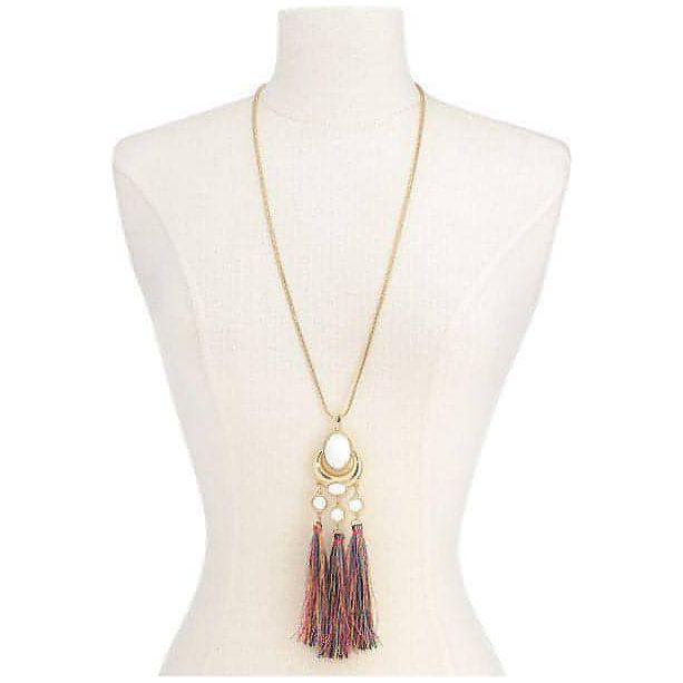 Trina Turk x I.N.C. Gold-Tone Stone & Tassel 30" Pendant Necklace - Brandat Outlet, Women's Handbags Outlet ,Handbags Online Outlet | Brands Outlet | Brandat Outlet | Designer Handbags Online |