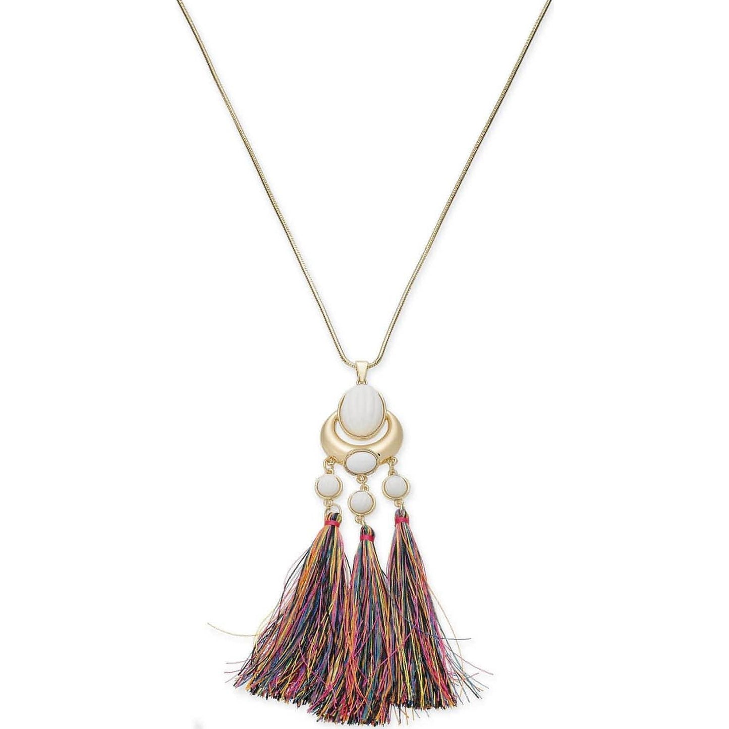 Trina Turk x I.N.C. Gold-Tone Stone & Tassel 30" Pendant Necklace - Brandat Outlet, Women's Handbags Outlet ,Handbags Online Outlet | Brands Outlet | Brandat Outlet | Designer Handbags Online |