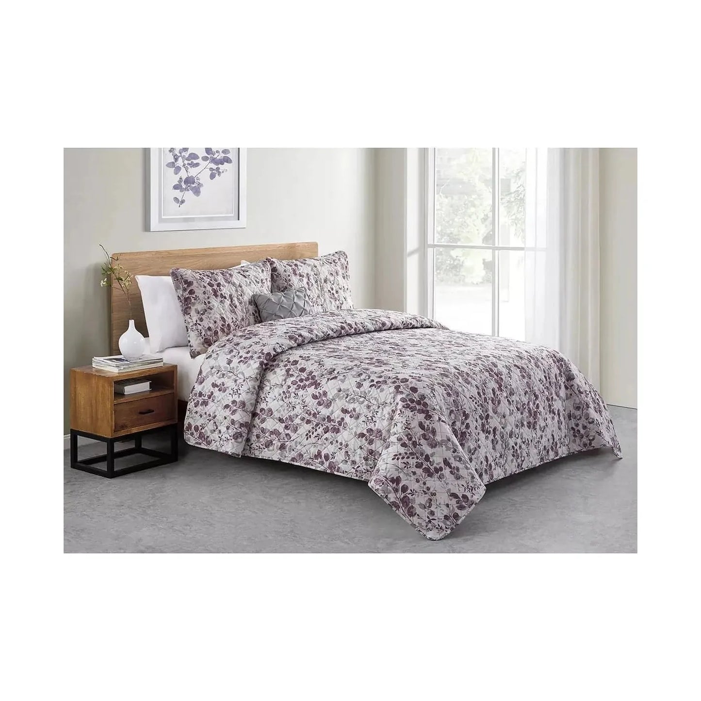 VCNY Home Wisteria 4pc Quilt Set Full/Queen, Purple - Brandat Outlet