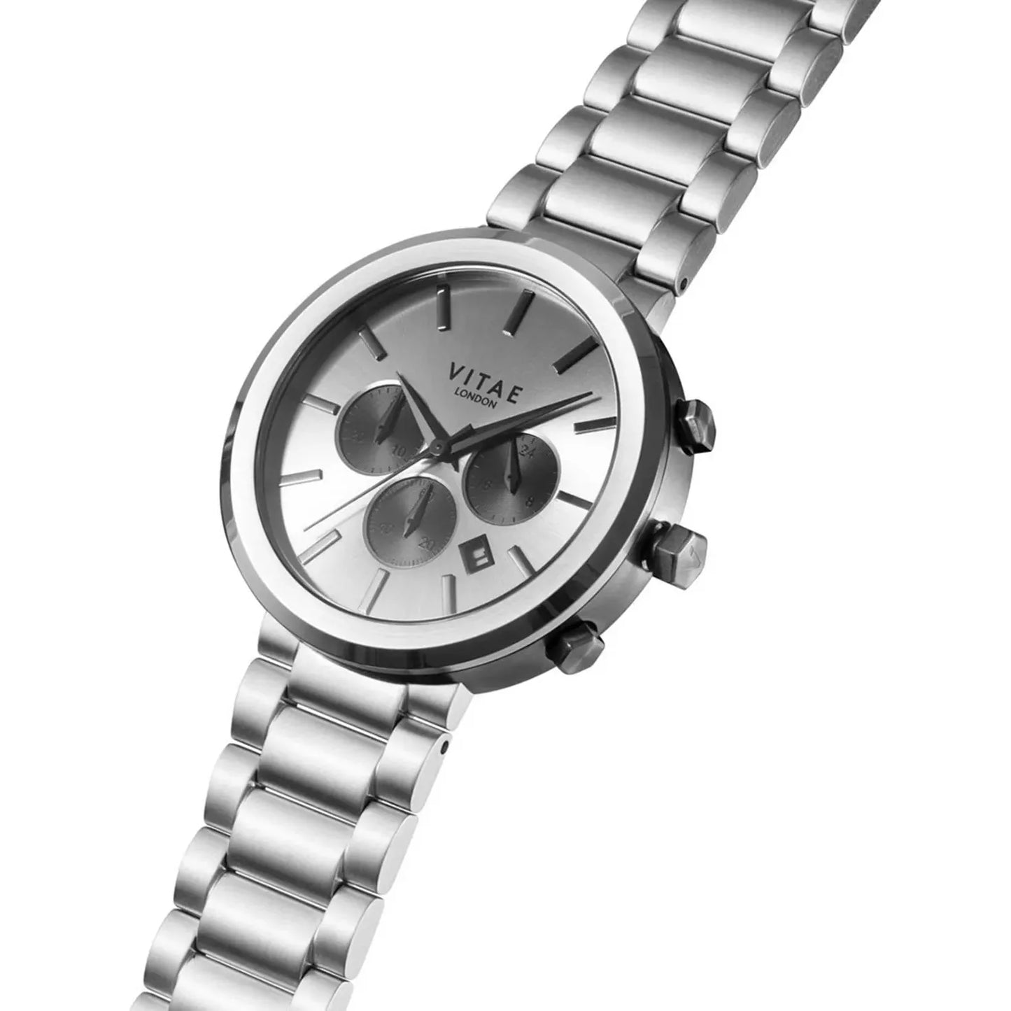 VITAE LONDON-VITAE LONDON Men's Chronograph Elmington Stainless Steel Bracelet Watch 44mm - Brandat Outlet