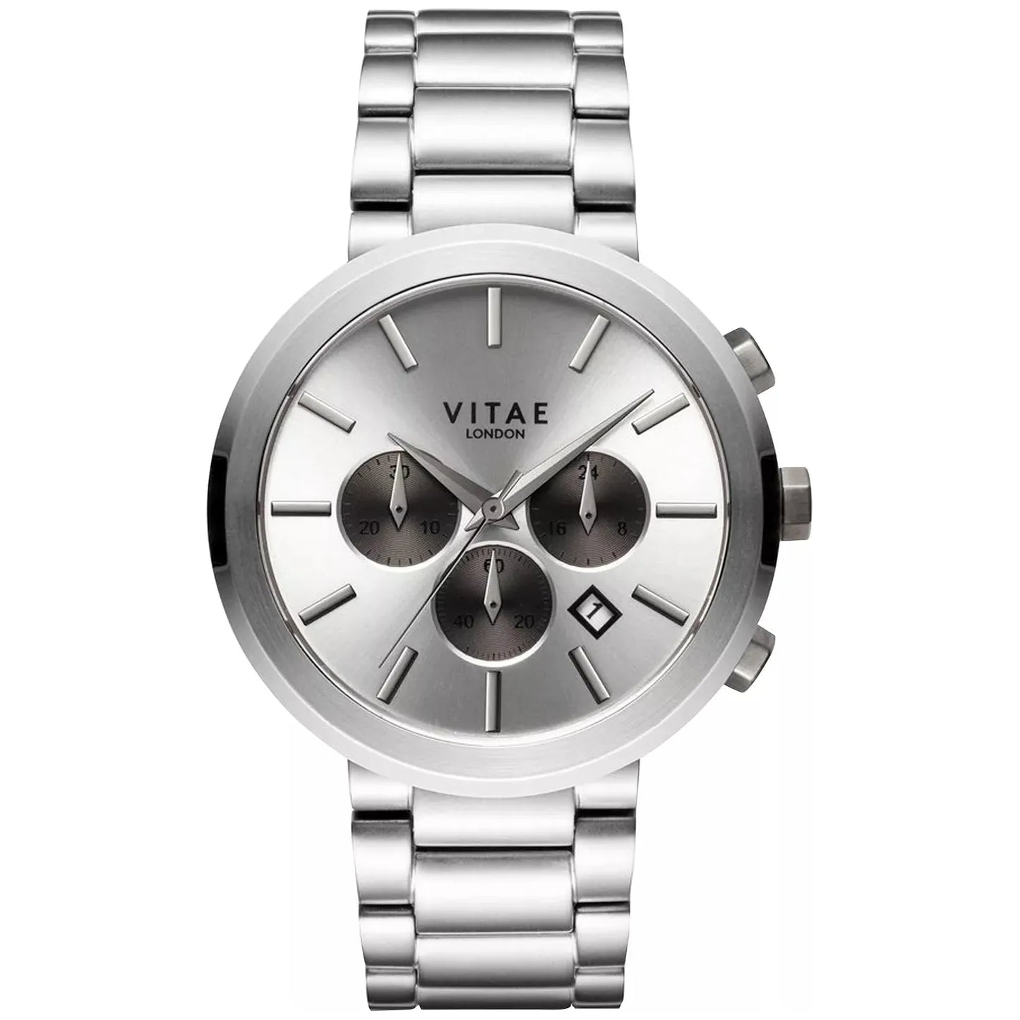 VITAE LONDON-VITAE LONDON Men's Chronograph Elmington Stainless Steel Bracelet Watch 44mm - Brandat Outlet