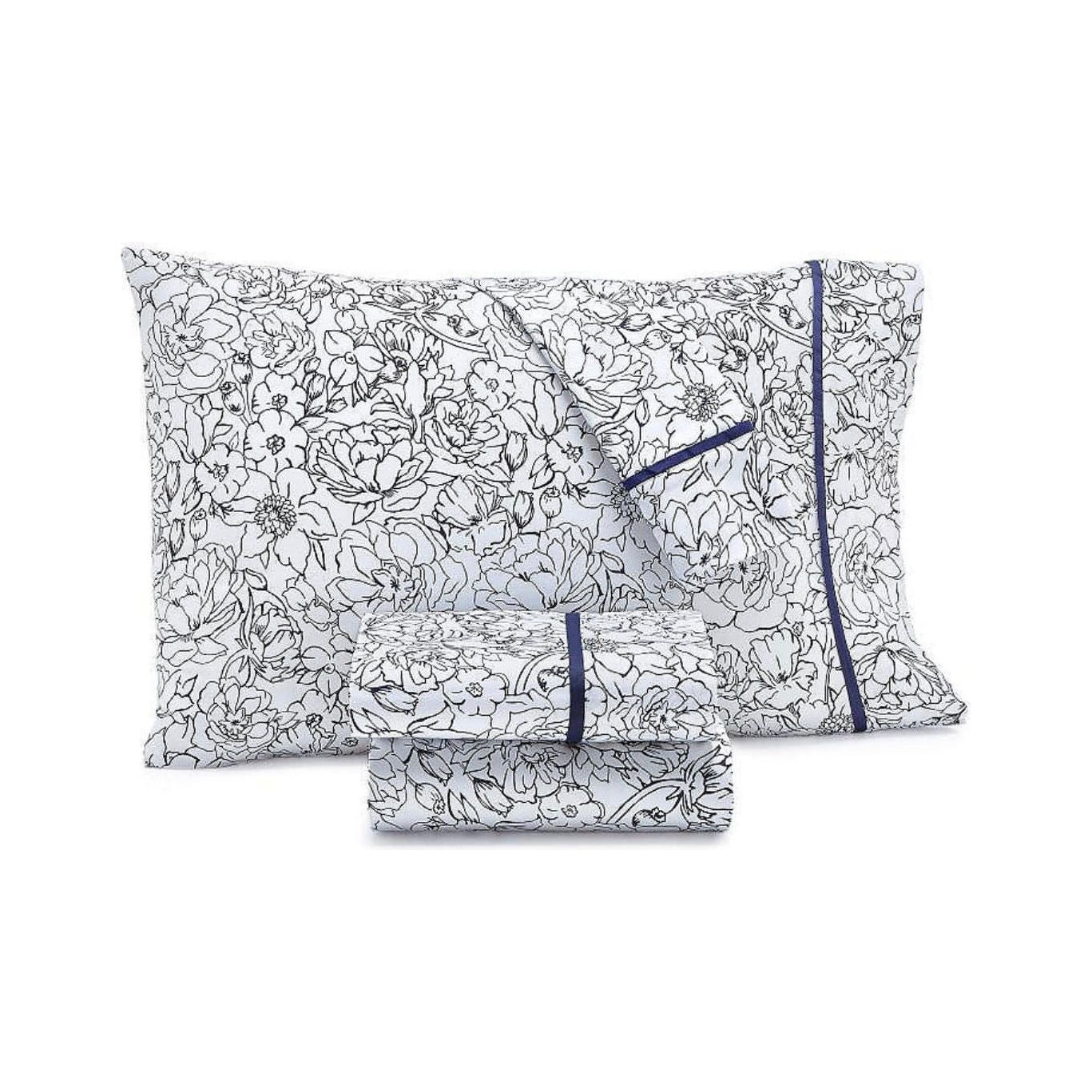 Whim by Martha Stewart Collection Novelty Print 250 Thread Count 100% Cotton Pillowcase Pair, Standard - Brandat Outlet