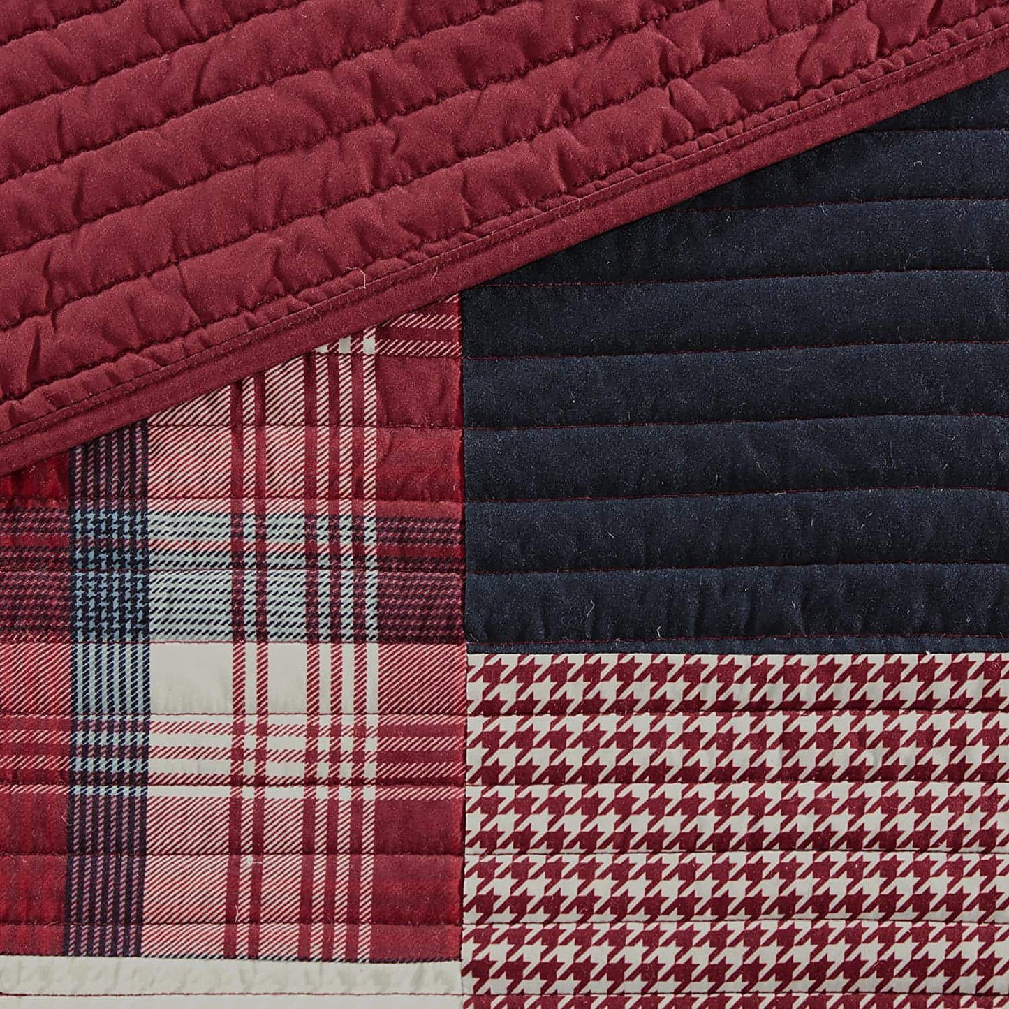 Woolrich-Woolrich 100% Cotton Quilt Reversible Cabin Lifestyle Design All Season, Breathable Coverlet Bedspread Bedding Set, Matching Shams, King/Cal King(110"x96"), Plaid Red, 3 Piece - Brandat Outlet