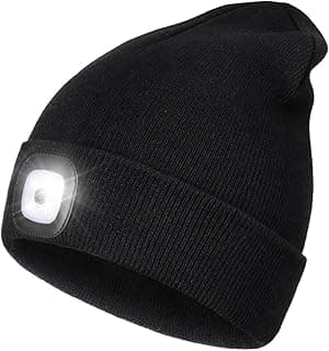 Rechargeable LED Lighted Beanie Hat, Perfect Dad Gifts in Christmas, Stocking Fillers Cap with Light Hands Free Head Torch Unisex Winter Warm Knit Beany… - Amazon.ae Price Tracker