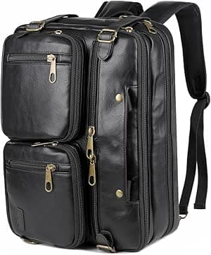 Men Vegan Leather Briefcase Backpack Hybrid 17 Inch Laptop Bag Case Business Messenger bag HB-22 - Amazon.ae Price Tracker