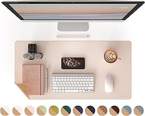 RENMTURE Dual-Sided Desk Pad, Natural Cork & PU Leather Large Mouse mats for Office and Home Work, Desk Protector Non-Slip, Waterproof, Easy Clean (Apricot, 32"x16") - Amazon.ae Price Tracker