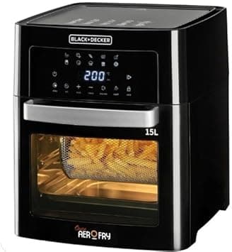 BLACK+DECKER Digital Air Fryer Oven, 1700W, 15L Family-Sized Capacity, Touch Control, 10 Preset Functions, 80-220°C Adjustable Temp, Rapid Air Convection, Smoke-Free Cooking, Black - AOF150-B5 - Amazon.ae Price Tracker
