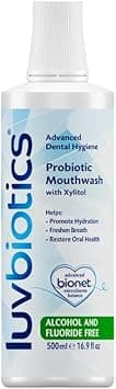 Luv Biotics Alcohol & Fluoride Free Mouthwash with Oral Probiotics, Xylitol for Fresh Breath, Gum Health & Oral Microbiome Support-500m - Amazon.ae Price Tracker