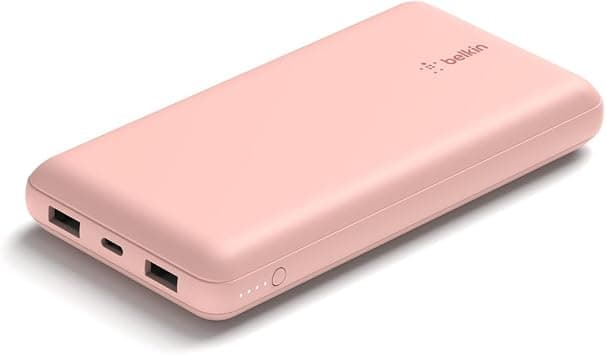 Belkin USB C Portable Charger 20000 mAh, 20K Power Bank with USB Type C Input Output Port and 2 USB A Ports with Included USB C to A Cable for iPhone, Galaxy, and More – Rose Gold - Amazon.ae Price Tracker