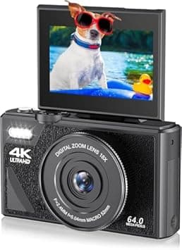 Bewinner Retro 64MP Digital Camera, Vintage 4K UHD Vlogging Camera with 18X Zoom, Autofocus, 3 Inch Flip Screen for Travel Photography Vlogging (Black) - Amazon.ae Price Tracker