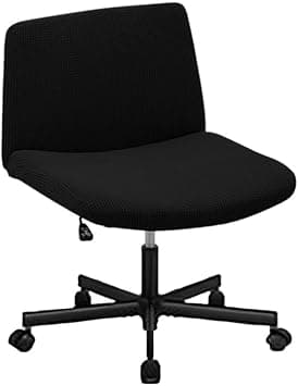 Highdi Armless Wide Office Desk Chair Cover, Jacquard Fabric Chair Cover with Adjustable Swivel Wide Seat for Dressing Table and Ergonomic (Black) - Amazon.ae Price Tracker
