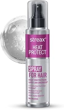 Streax Heat Protection Spray for Hair -100 Ml, Hair Styling Spray for Women & Men | Heat Protectant Spray for hair Upto 250°C & 2X Less Hair Breakage I Frizz Free & helps in Damage Control I Enriched - Amazon.ae Price Tracker