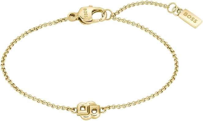 BOSS Double B Petit Womens Ionic Plated Thin Gold Steel Bracelet - Amazon.ae Price Tracker