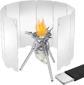 Portable 10-Plate Aluminum Camping Stove Windscreen - Foldable Windshield with Carry Bag for Outdoor Cooking, Backpacking, Picnics, Gas, Butane, and Alcohol Stoves - Amazon.ae Price Tracker