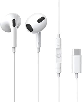 Baseus Encok C17 Type-C Wired Earphones, USB-C In-Ear Headphones with Microphone & Volume Control, 14mm Hi-Fi Drivers, Ergonomic Half In-Ear Fit, Durable TPE Cable, Compatible with iPhone iPad – White - Amazon.ae Price Tracker
