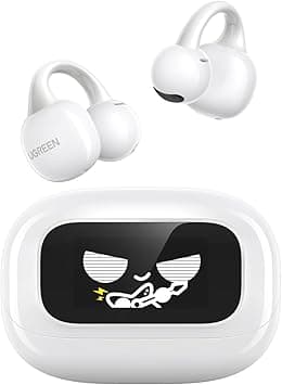 UGREEN ClipBuds Magic, Open-Ear Earbuds with Smart Touchscreen, Custom Wallpaper, Bluetooth Camera Remote Control, Clip On Earphones Wireless, 30H Playtime, IPX5, for Android Phones Fit for S26 Ultra - Amazon.ae Price Tracker