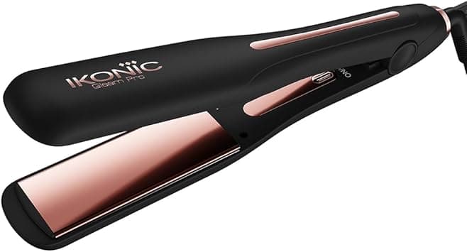Ikonic Gleam Pro Hair Straightener, Black| Super slim 1.5 inch plates| Ergonomically slim| Digital temperature control| Automated Shut Off Safety | Advanced Rose Gold Titanium surface| Quick Heat - Amazon.ae Price Tracker