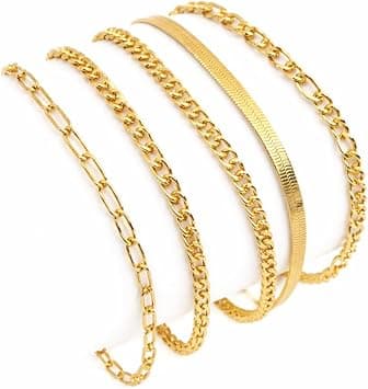 DEARMAY Gold Bracelets for Women, Waterproof, 14K Real Gold, In Fashion, Thin Dainty Stackable Cuban Link Bracelets Pack, Paperclip Link, Fashion Accessories - Amazon.ae Price Tracker