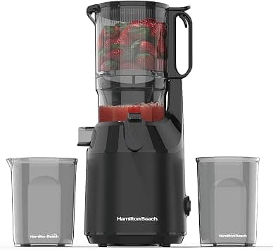 Hamilton Beach Slow Juicer with 130mm Wide Feeding Chute, Durable Auger, Auto-Residue Separation, Reverse Function, 250W Motor, 45 RPM - Cold Press Juicer for Fruits & Vegetables, 2-Year Warranty - Amazon.ae Price Tracker