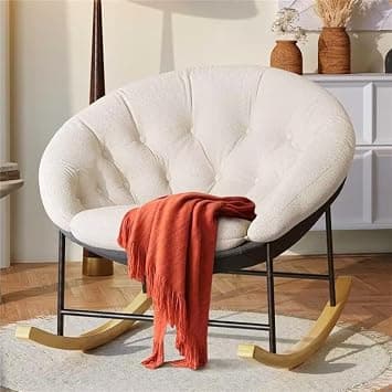 Kidirect Wide Rocking Chair Nursery, Comfy Saucer Nursery Rocking Chairs with Removable Cushion, Indoor Papasan Nursing Chair for Breastfeeding, Mecedora Para Adultos for Living Room & Bedroom (Beige) - Amazon.ae Price Tracker