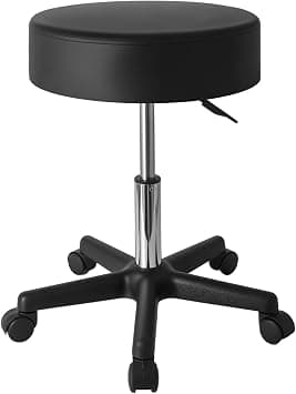 Hydraulic Adjustable Rolling Stool with Wheels, 360° Swivel Office Chair, 400LBS - for Salon, Tattoo, Barber, Massage, PU Leather, Easy-Clean, Whisper-Quiet Casters, Black - Amazon.ae Price Tracker