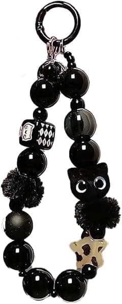 Cute black cat, bead wristband, anti loss phone chain keychain, phone wristband accessory, suitable for various brands and models of phones such as iPhone, Samsung, Xiaomi, OnePlus, Honor, etc - Amazon.ae Price Tracker