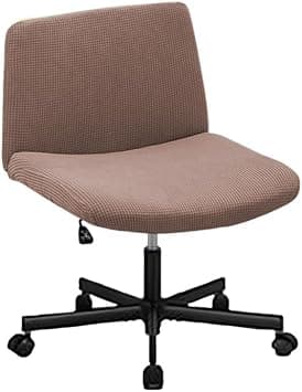 Highdi Armless Wide Office Desk Chair Cover, Jacquard Fabric Chair Cover with Adjustable Swivel Wide Seat for Dressing Table and Ergonomic (Camel, 1 Piece) - Amazon.ae Price Tracker