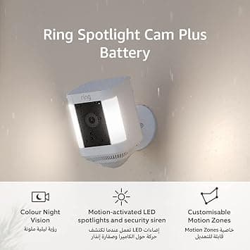 Ring Spotlight Cam Plus Battery by Amazon | Wireless outdoor Security Camera 1080p HD Video, Two-Way Talk, LED Spotlights, Siren, alternative to CCTV system | 30-day free Ring Subscription trial - Amazon.ae Price Tracker