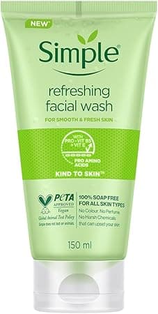 Simple Refreshing Facial Wash, Make-Up Remover With Pro-Vitamin B5, Vegan, No Perfume And Alcohol, Vitamin E Anti-Oxidant, Soap-Free, Hypoallergenic, Sensitive Skin, 150Ml - Amazon.ae Price Tracker