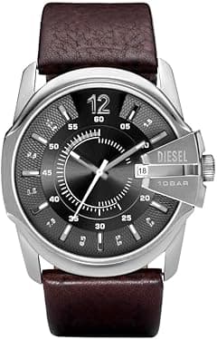 Diesel Men's Master Chief Three-Hand, 46 mm Case Size, Stainless Steel Watch with Leather Strap - Amazon.ae Price Tracker