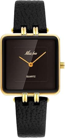 Gosasa Minimalist Luxury Square Quartz Watch for Women Vintage Elegant Gold Waterproof Wristwatch with Genuine Leather Strap, Gift for Her - Amazon.ae Price Tracker