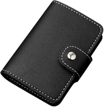 Leather Card Holder with RFID Blocking, 7.5cm Compact Wallet with Plastic Insert Sleeves for Credit Debit ID and Business Cards - Amazon.ae Price Tracker