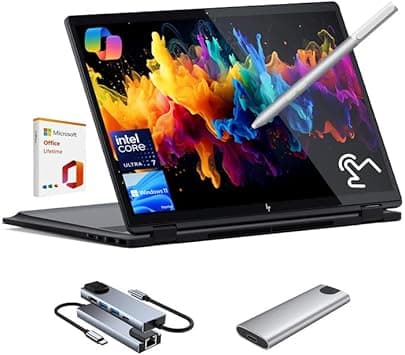 HP OmniBook X Flip 2-in-1 Laptop,16" 2K Touchscreen Laptop,Intel Core Ultra 7, Arc 140V GPU Copilot+ PC,Thunderbolt 4,W/3-in-1 Accessories, with Lifetime Office,Win 11 Home (16GB RAM + 2TB SSD) - Amazon.ae Price Tracker