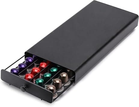 Coffee Pod Storage Drawer Holder, 40 Capacity Pod Capsule Metal Coffee Station for Nespresso Capsules Home Office Counter Black - Amazon.ae Price Tracker