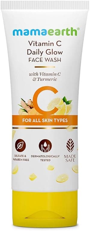 Mamaearth Vitamin C Daily Glow Face Wash With Vitamin C, Turmeric & Aloe Vera, Brightens Dull Skin & Fights Sun Damage, Improves Skin Tone & Boosts Radiance | Daily Cleanser For All Skin Types, 100ml - Amazon.ae Price Tracker