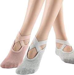Dress Cici Yoga Grip Socks With instep Straps, Women Socks for Yoga, Pilates, Gym 2 Pairs One Size Fit EU Shoe Size 36-42 - Amazon.ae Price Tracker