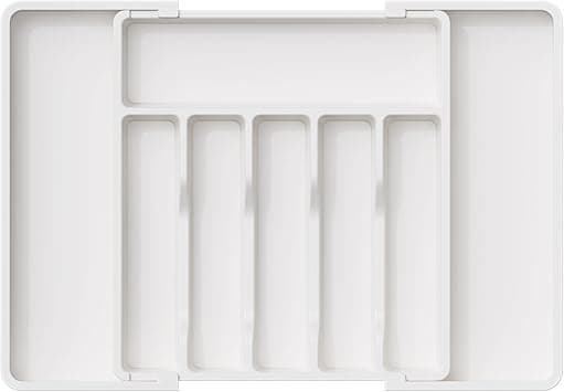 Lifewit Cutlery Drawer Organiser, Large Expandable to 57cm Utensil Tray for Kitchen, Adjustable Silverware and Flatware Holder, Compact Plastic Storage for Spoons Forks Knives, White - Amazon.ae Price Tracker