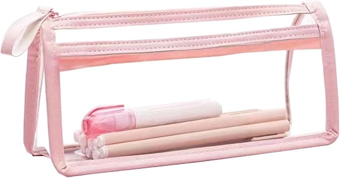 Clear Pencil Case Bag Pen Holder, Pink, 22 cm x 11 cm x 8 cm, with strip - Amazon.ae Price Tracker