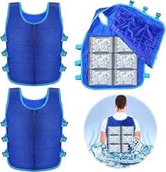 Nalacal 2 Pcs Cooling Vest With 48 Ice Pack, Evaporative For Men Women, Adjustable Vest, Blue, L - Amazon.ae Price Tracker