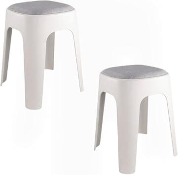 SKY-TOUCH 2 PACK Stackable High Square Stool with Fabric Soft Cushion, Durable Backless Stool,Furniture Stool for Living Room Dining Room Indoor Furniture L31xW31xH48cm - Grey - Amazon.ae Price Tracker